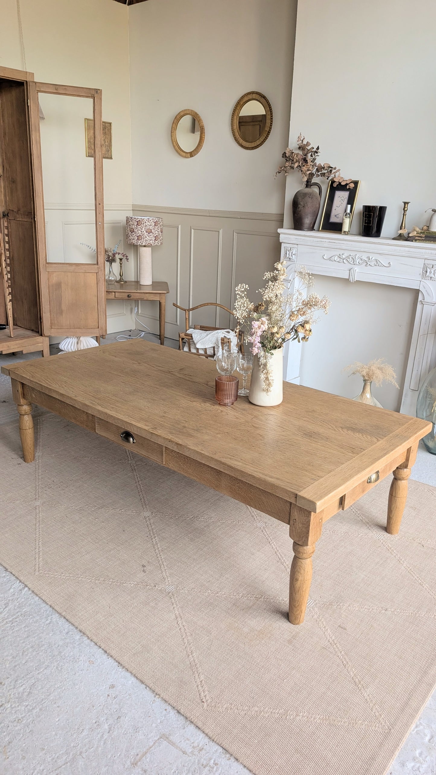 Grande table basse en chêne
