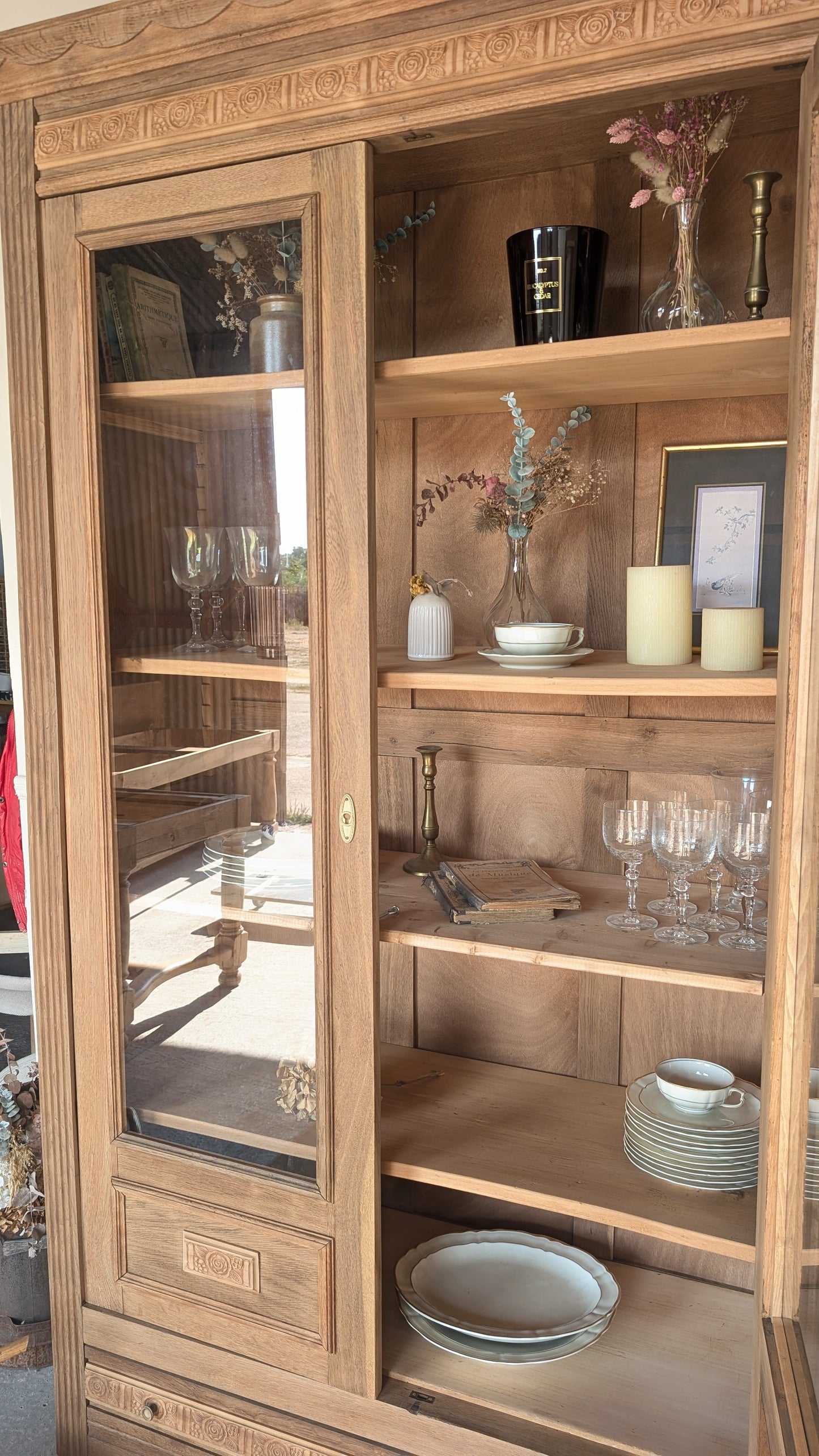 Vitrine ancienne en chêne