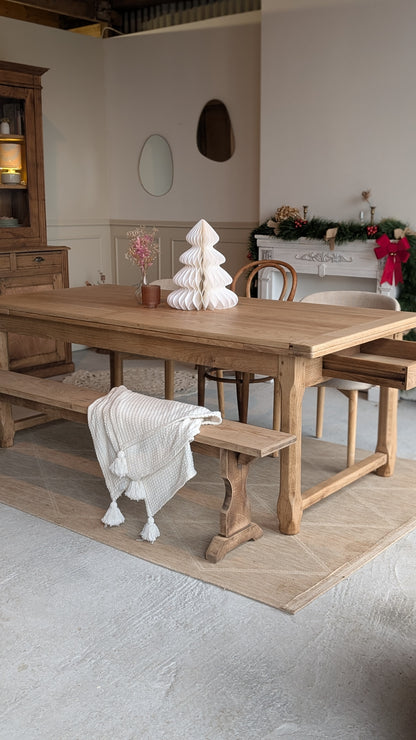 Table en chêne avec rallonges