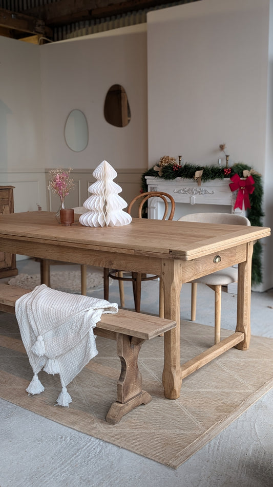 Table en chêne avec rallonges