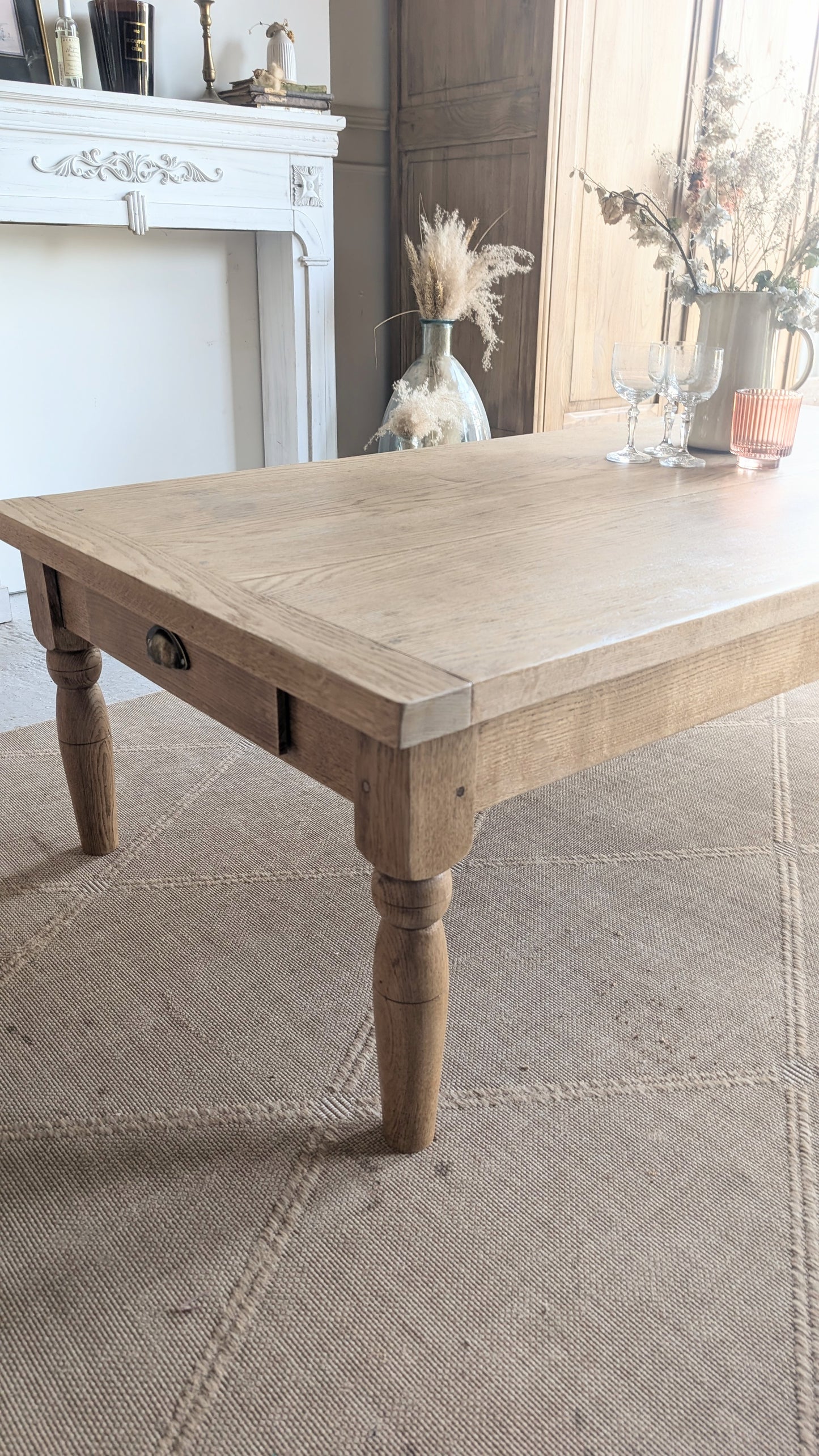 Grande table basse en chêne