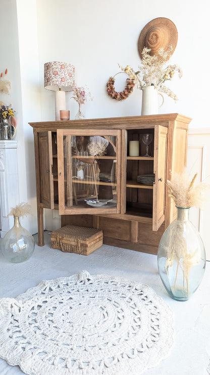 Meuble vitrine  en chêne